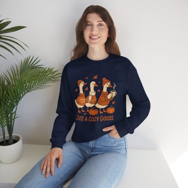 Cozy Goose Unisex Sweatshirt, Funny Bird Crewneck Jumper, Soft Gildan Pullover, Comfortable Animal Top, Chilly Weather Sweater - Image 52