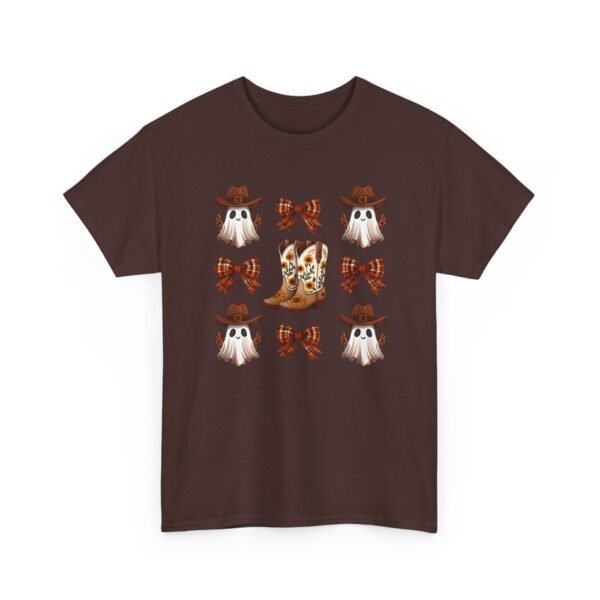 Halloween Ghost Sunflower Boots Unisex Tee, Fall Bows Gildan Shirt, Spooky Season Ghostly Top, Autumn Gift, Halloween Costume, Haunted - Image 14