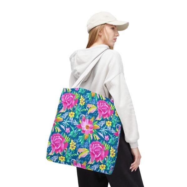 Floral Tote Bag, Colorful Flower Canvas Shopping Bag, Botanical Print Beach Tote, Reusable Grocery Bag, Gift for Garden Lovers - Image 30