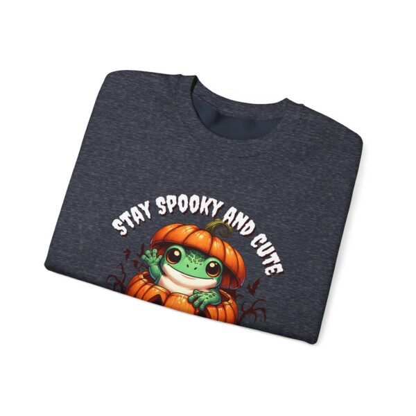 Cute Spooky Frog Jack-O-Lantern Sweatshirt, Halloween Graphic Crewneck, Unisex Jumper Gift, Funny Fall Apparel, Stay Cute Sweater - Image 26