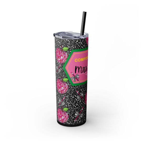 Composition Book Tumbler, Teacher Gift, Back to School, Personalizable, Skinny Tumbler, 20oz - Image 3