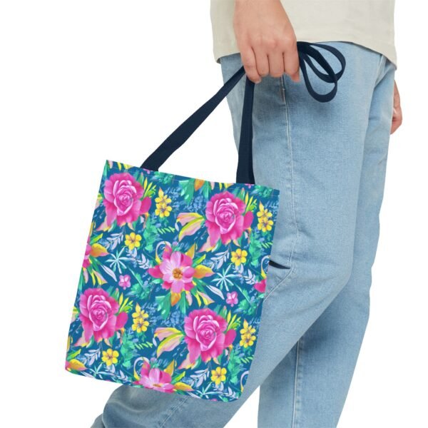 Floral Tote Bag, Colorful Flower Canvas Shopping Bag, Botanical Print Beach Tote, Reusable Grocery Bag, Gift for Garden Lovers - Image 51