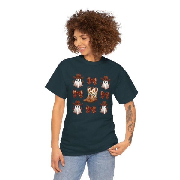 Halloween Ghost Sunflower Boots Unisex Tee, Fall Bows Gildan Shirt, Spooky Season Ghostly Top, Autumn Gift, Halloween Costume, Haunted - Image 42
