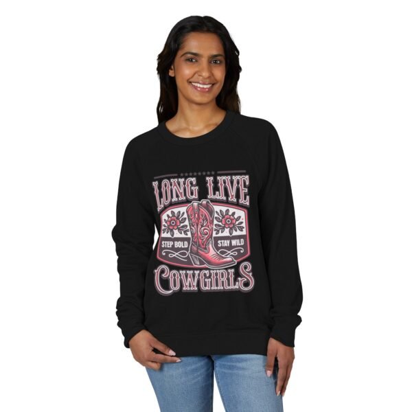 Cowgirl French Terry Raglan Crewneck Sweatshirt Long Live Design, Ranch Western Wear, Rodeo Apparel, Country Girl Shirt Gift, Cowgirl - Image 10