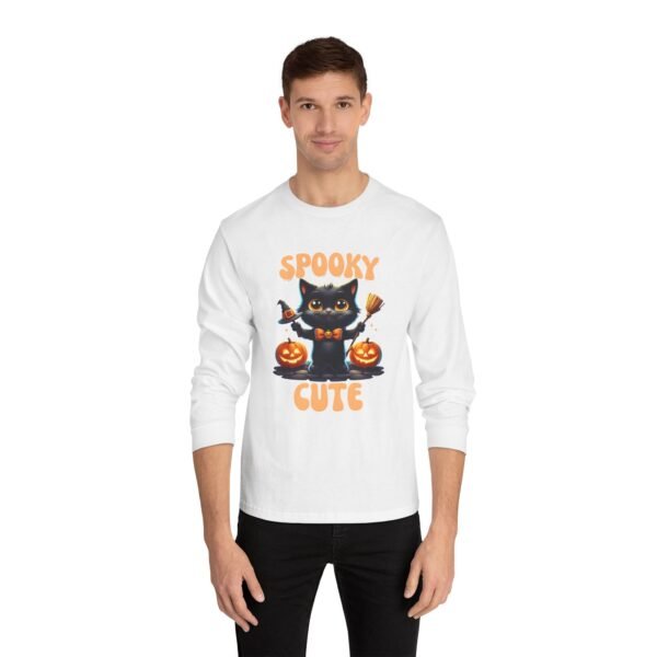 Spooky Cute Black Cat Witch Halloween Unisex Long Sleeve T-Shirt, Witchy Cat Tee, Halloween Shirt, Fall Fashion, Spooky Clothing, Black Cat - Image 7