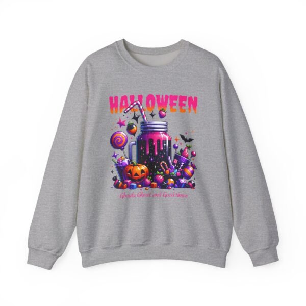 Halloween Sweets and Drink Unisex Sweatshirt, Ghouls and Ghosts Crewneck, Good Times Sweatshirt, Halloween - Image 15