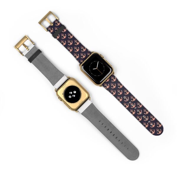 Watch Band - Nautical Pink and Navy Apple Watch Band, Multiple Sizes and Colors, anchor Pattern Strap - Image 23
