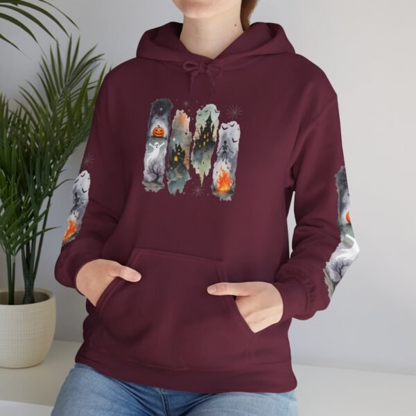 Halloween Spooky Scene Hoodie, Scary Gildan Sweatshirt, Halloween Print, Unisex Cozy Hoodie, Spooky Sweatshirt - Image 24