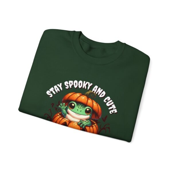 Cute Spooky Frog Jack-O-Lantern Sweatshirt, Halloween Graphic Crewneck, Unisex Jumper Gift, Funny Fall Apparel, Stay Cute Sweater - Image 16