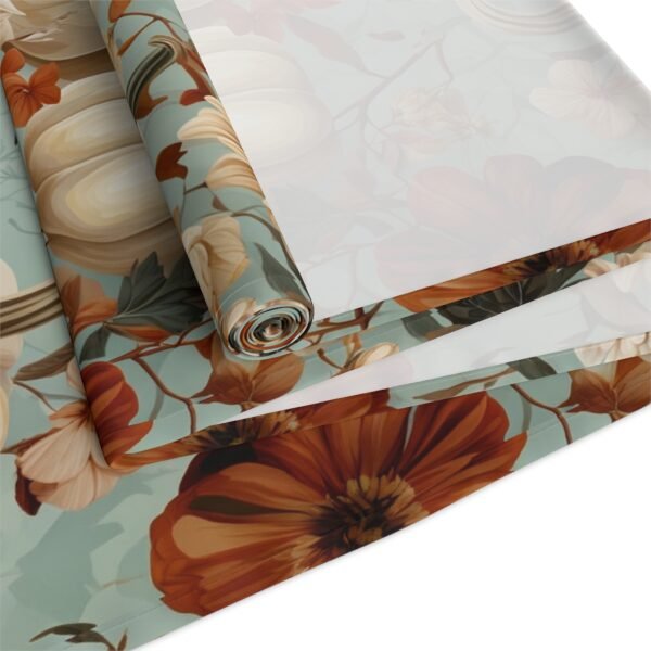 Table Runner, Pumpkin and Floral Pattern, Autumn Fall Decor, Cotton Poly Blend, Thanksgiving Table Decor, Dining Room Accessory, Kitchen - Image 18