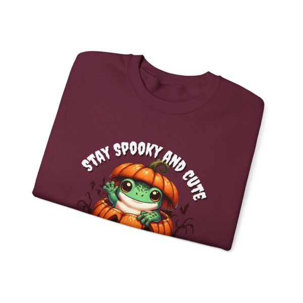 Cute Spooky Frog Jack-O-Lantern Sweatshirt, Halloween Graphic Crewneck, Unisex Jumper Gift, Funny Fall Apparel, Stay Cute Sweater - Image 11