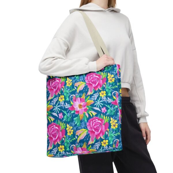 Floral Tote Bag, Colorful Flower Canvas Shopping Bag, Botanical Print Beach Tote, Reusable Grocery Bag, Gift for Garden Lovers - Image 48