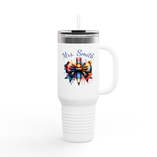 Personalized Teacher Insulated Travel Mug, Custom 40oz Tumbler Gift for Educators - Image 3