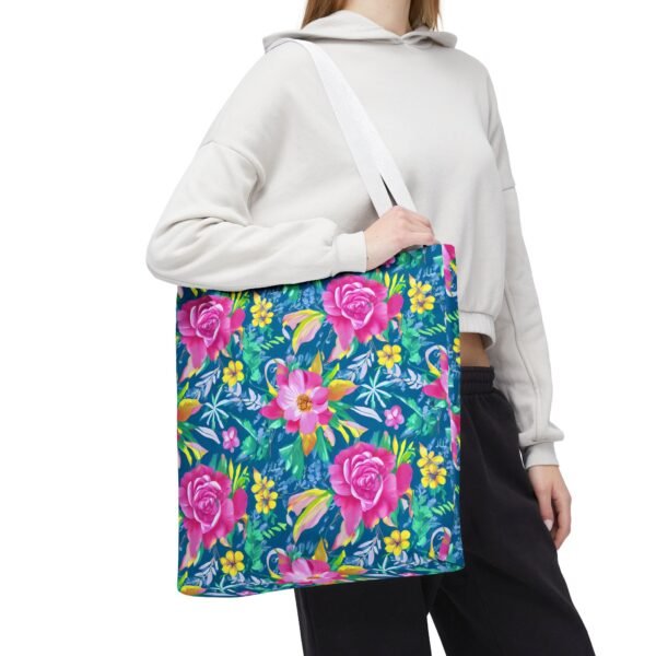 Floral Tote Bag, Colorful Flower Canvas Shopping Bag, Botanical Print Beach Tote, Reusable Grocery Bag, Gift for Garden Lovers - Image 31
