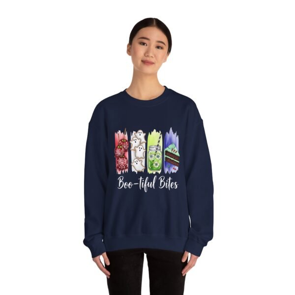 Bootiful Bites Halloween Sweatshirt, Unisex Gildan Crewneck Hoodie, Spooky Fall Clothing, Trick or Treat Apparel, Funny October Tee - Image 37