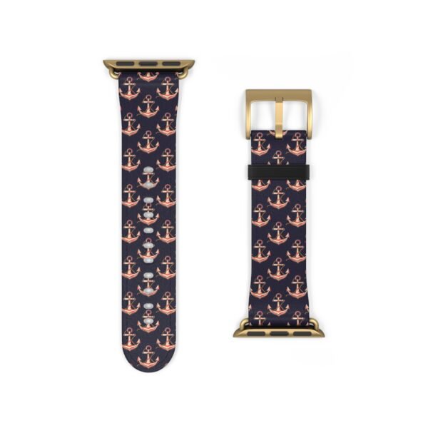 Watch Band - Nautical Pink and Navy Apple Watch Band, Multiple Sizes and Colors, anchor Pattern Strap - Image 22