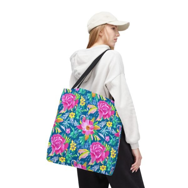 Floral Tote Bag, Colorful Flower Canvas Shopping Bag, Botanical Print Beach Tote, Reusable Grocery Bag, Gift for Garden Lovers - Image 20