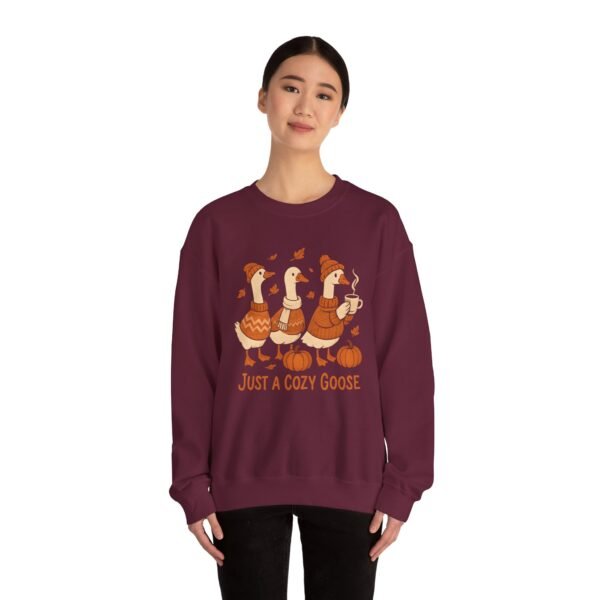 Cozy Goose Unisex Sweatshirt, Funny Bird Crewneck Jumper, Soft Gildan Pullover, Comfortable Animal Top, Chilly Weather Sweater - Image 14