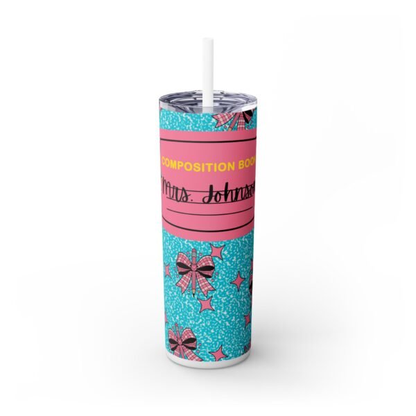 Blue Composition Book Tumbler, Teacher Gift, Back to School, Personalizable - Image 3