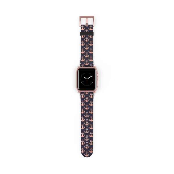 Watch Band - Nautical Pink and Navy Apple Watch Band, Multiple Sizes and Colors, anchor Pattern Strap - Image 25