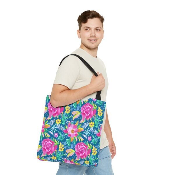 Floral Tote Bag, Colorful Flower Canvas Shopping Bag, Botanical Print Beach Tote, Reusable Grocery Bag, Gift for Garden Lovers - Image 18