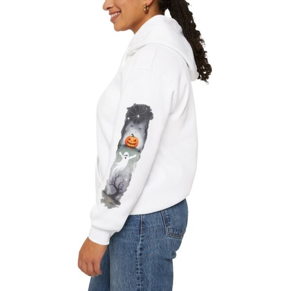 Halloween Spooky Scene Hoodie, Scary Gildan Sweatshirt, Halloween Print, Unisex Cozy Hoodie, Spooky Sweatshirt - Image 8