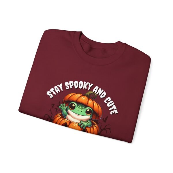 Cute Spooky Frog Jack-O-Lantern Sweatshirt, Halloween Graphic Crewneck, Unisex Jumper Gift, Funny Fall Apparel, Stay Cute Sweater - Image 56