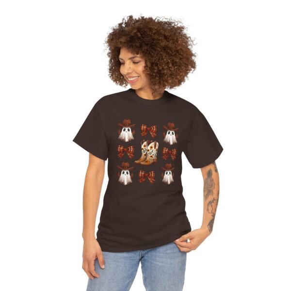 Halloween Ghost Sunflower Boots Unisex Tee, Fall Bows Gildan Shirt, Spooky Season Ghostly Top, Autumn Gift, Halloween Costume, Haunted - Image 26