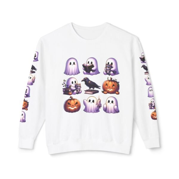 Ghost, Cats and Raven Edgar Allen Poe Halloween Sweatshirt, Spooky Book Lover Gift, Comfort Colors Crewneck - Image 2