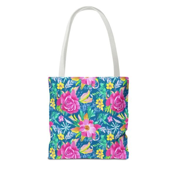 Floral Tote Bag, Colorful Flower Canvas Shopping Bag, Botanical Print Beach Tote, Reusable Grocery Bag, Gift for Garden Lovers - Image 3