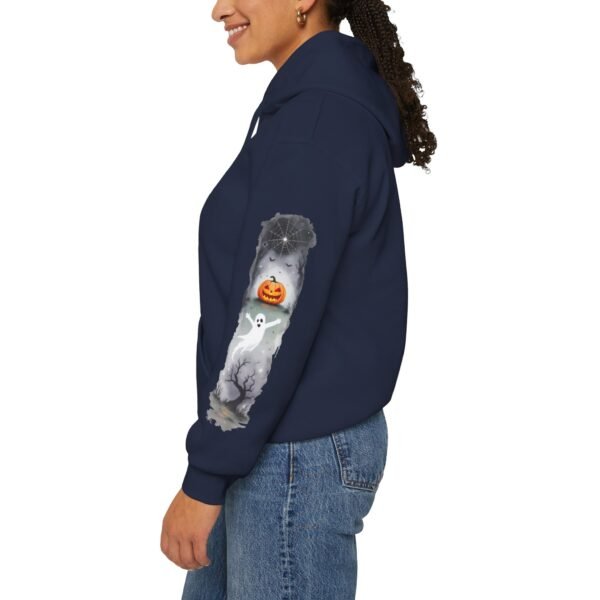 Halloween Spooky Scene Hoodie, Scary Gildan Sweatshirt, Halloween Print, Unisex Cozy Hoodie, Spooky Sweatshirt - Image 70