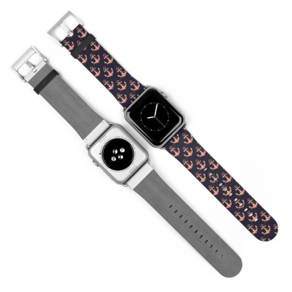 Watch Band - Nautical Pink and Navy Apple Watch Band, Multiple Sizes and Colors, anchor Pattern Strap - Image 19