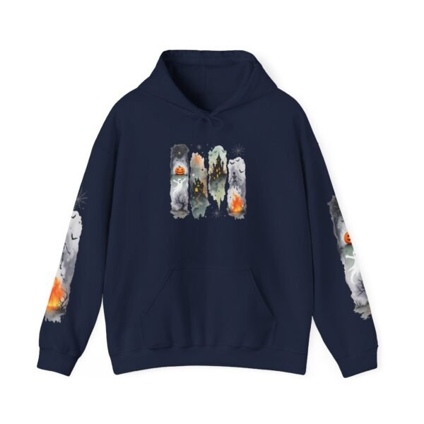 Halloween Spooky Scene Hoodie, Scary Gildan Sweatshirt, Halloween Print, Unisex Cozy Hoodie, Spooky Sweatshirt - Image 64