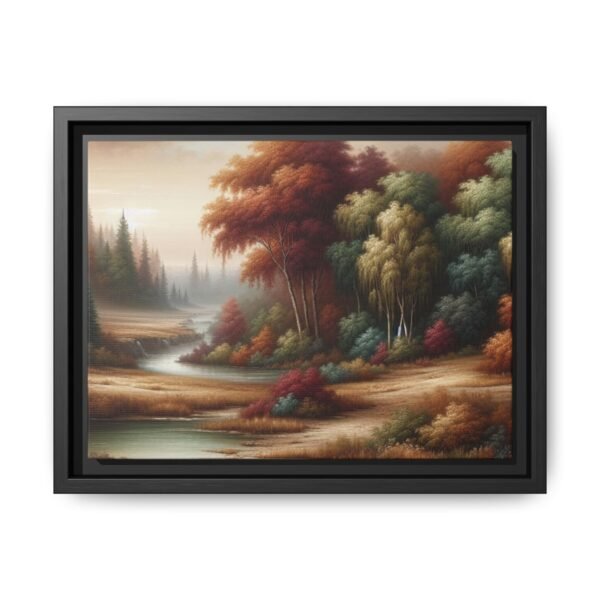 Canvas Wall Art, Beautiful Autumn Stream, Nature Landscape Decor, Framed Print, Multi-color Painting, Home Decor