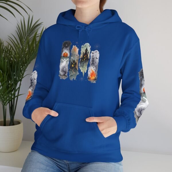 Halloween Spooky Scene Hoodie, Scary Gildan Sweatshirt, Halloween Print, Unisex Cozy Hoodie, Spooky Sweatshirt - Image 63
