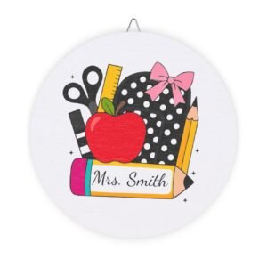 Custom Classroom Wood Sign - Teacher Name Plaque, School Room Decor,