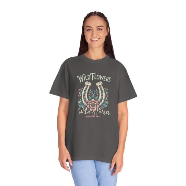 Wild Flowers and Wild Horses Comfort Colors T-Shirt, Unisex Tee, Nature Lover Shirt, Horse Lover Gift, Floral Graphic Tee - Image 43