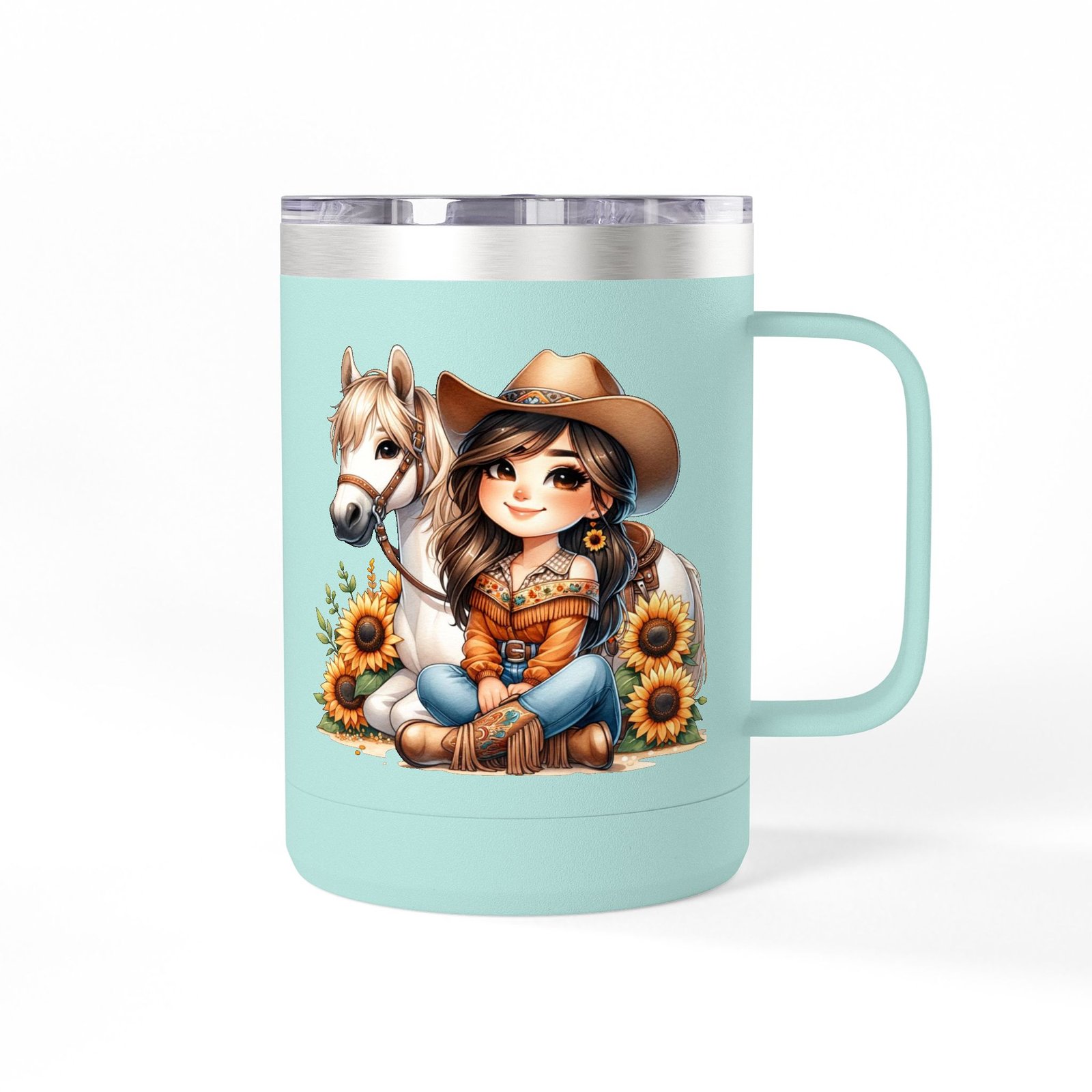 Cowgirl Sunflower Horse Coffee Mug Tumbler - Western Style Rustic Drinkware, Country Gift, Kitchen Decor, Cowgirl Lover Gift, Country Chic - Image 47