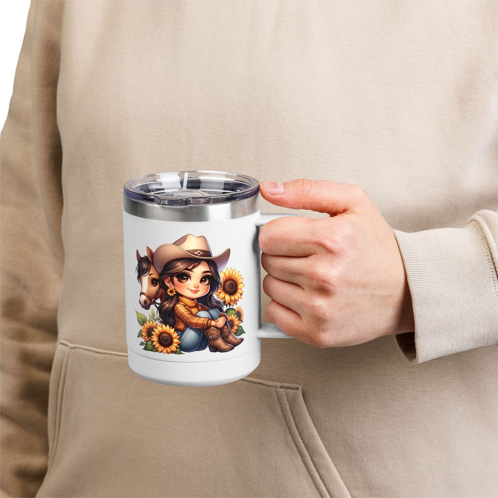 Cowgirl and Horse Coffee Mug Tumbler, Western Cowgirl Gift, Horse Lover Gift, 15oz Mug, Cowgirl Decor, Cowgirl Coffee Cup - Image 10