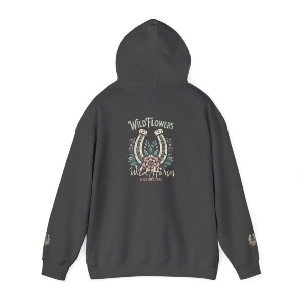 Horseshoe Wildflower Horse Unisex Hoodie, Gildan Soft Sweatshirt, Nature Lover Gift, Floral Animal Sweatshirt, Boho Horse Hoodie - Image 27