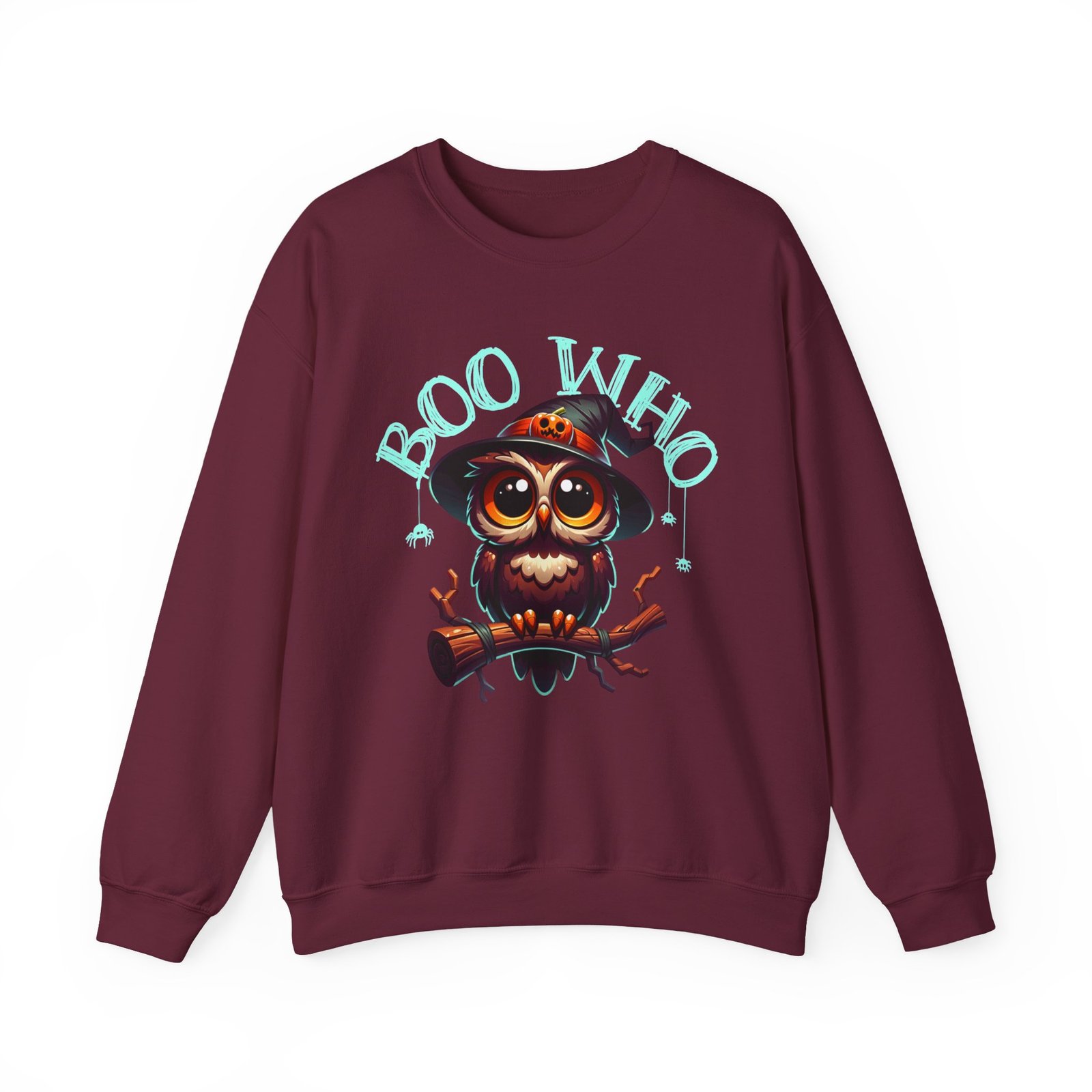 Halloween Who Owl Sweatshirt, Spooky Crewneck Jumper, Scary Night Outfit, Boo Sweatshirt, Fall Fashion Top - Image 10
