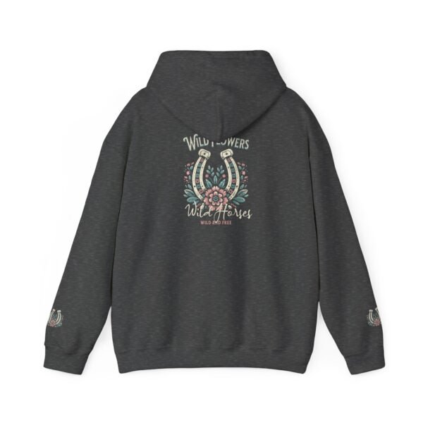 Horseshoe Wildflower Horse Unisex Hoodie, Gildan Soft Sweatshirt, Nature Lover Gift, Floral Animal Sweatshirt, Boho Horse Hoodie - Image 26