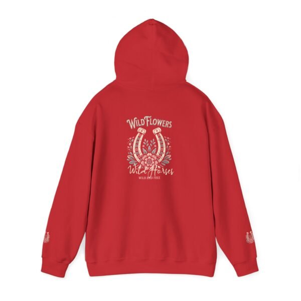 Horseshoe Wildflower Horse Unisex Hoodie, Gildan Soft Sweatshirt, Nature Lover Gift, Floral Animal Sweatshirt, Boho Horse Hoodie - Image 51