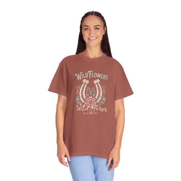 Wild Flowers and Wild Horses Comfort Colors T-Shirt, Unisex Tee, Nature Lover Shirt, Horse Lover Gift, Floral Graphic Tee - Image 73