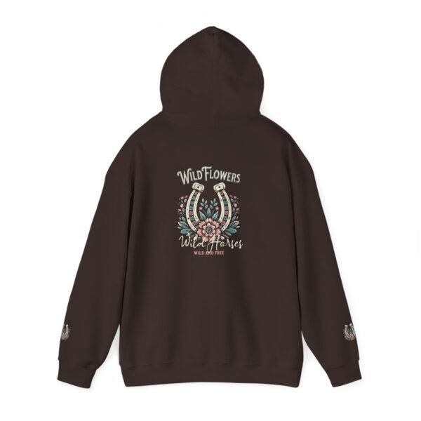 Horseshoe Wildflower Horse Unisex Hoodie, Gildan Soft Sweatshirt, Nature Lover Gift, Floral Animal Sweatshirt, Boho Horse Hoodie - Image 23