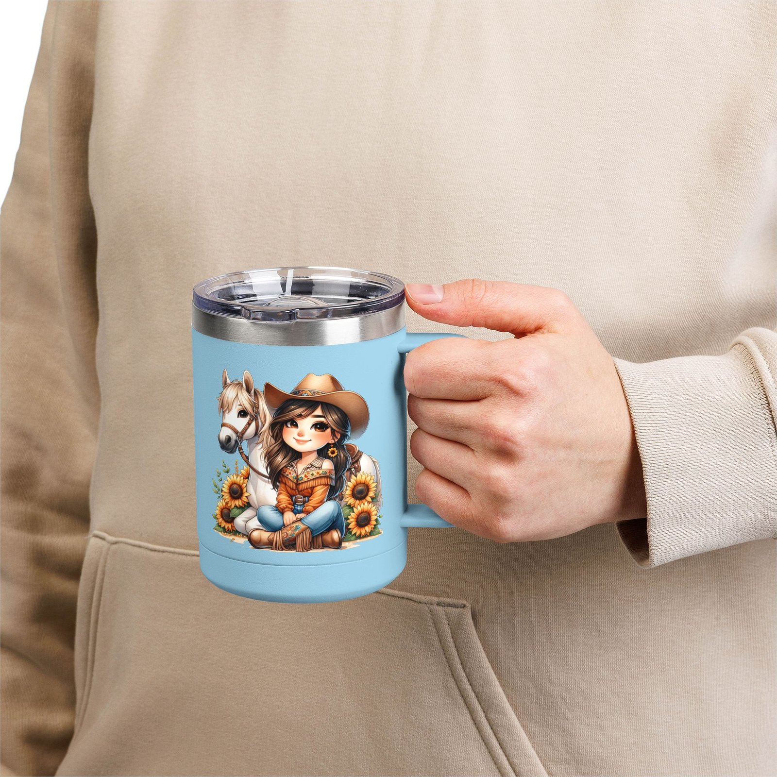 Cowgirl Sunflower Horse Coffee Mug Tumbler - Western Style Rustic Drinkware, Country Gift, Kitchen Decor, Cowgirl Lover Gift, Country Chic - Image 45