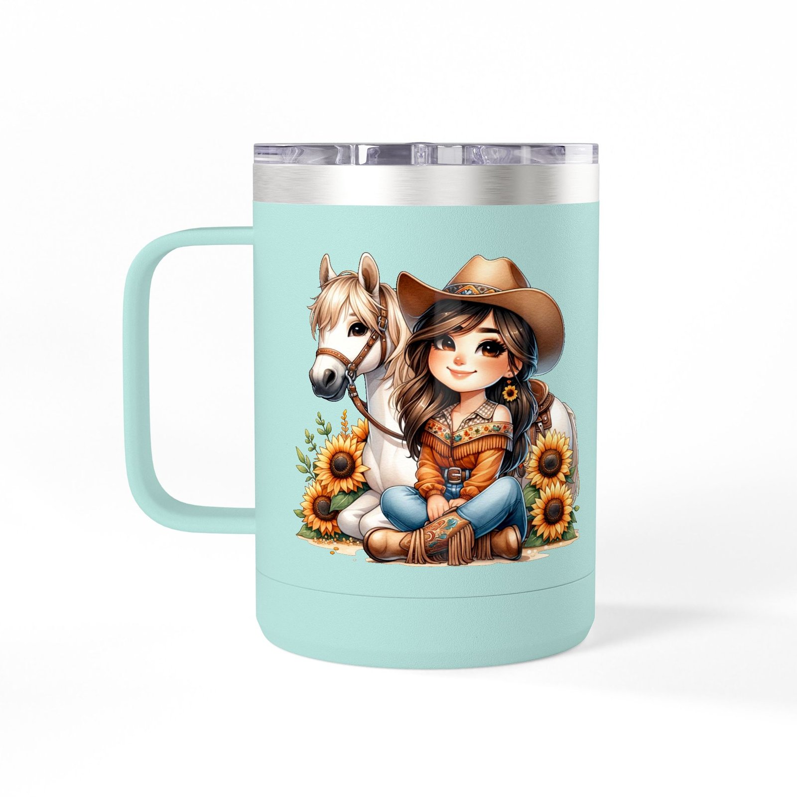Cowgirl Sunflower Horse Coffee Mug Tumbler - Western Style Rustic Drinkware, Country Gift, Kitchen Decor, Cowgirl Lover Gift, Country Chic - Image 49