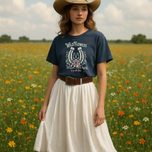 Wild Flowers and Wild Horses Comfort Colors T-Shirt, Unisex Tee, Nature Lover Shirt, Horse Lover Gift, Floral Graphic Tee