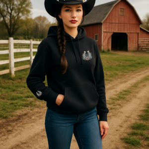 Horseshoe Wildflower Horse Unisex Hoodie, Gildan Soft Sweatshirt, Nature Lover Gift, Floral Animal Sweatshirt, Boho Horse Hoodie