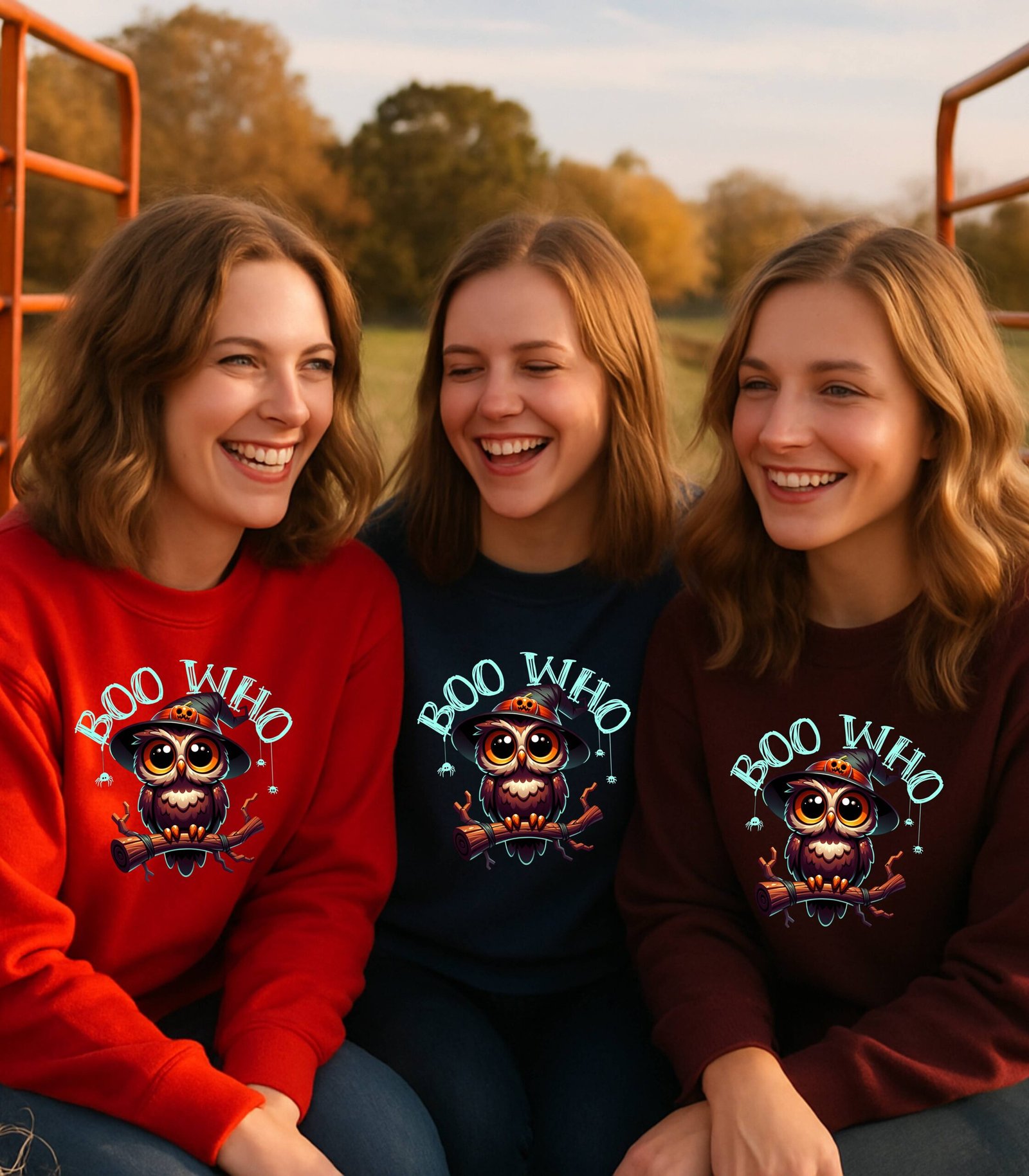 Halloween Who Owl Sweatshirt, Spooky Crewneck Jumper, Scary Night Outfit, Boo Sweatshirt, Fall Fashion Top - Image 3